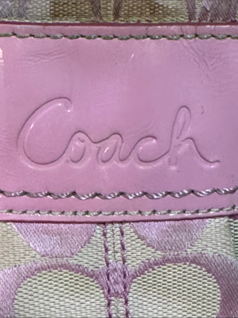 Coach Y2K Barbie Pink Signature Canvas Tote with Leather Trim (F15047) - Picture 7 of 16